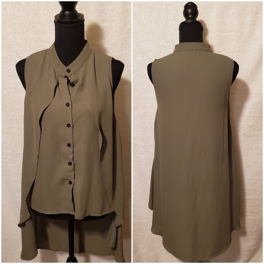 Sleeveless Casual Dress Asymmetric Shirt